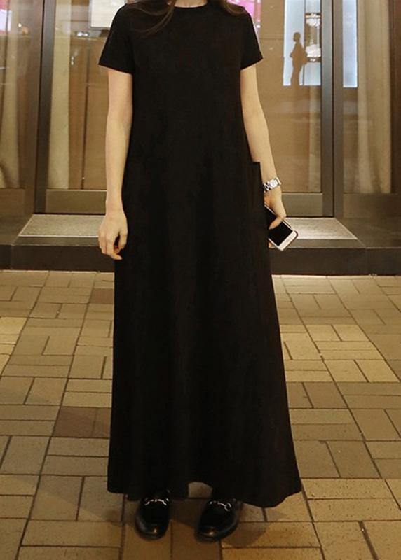 Vrouwen Maxi Jurk Katoenen Tuniek met Zakken 1