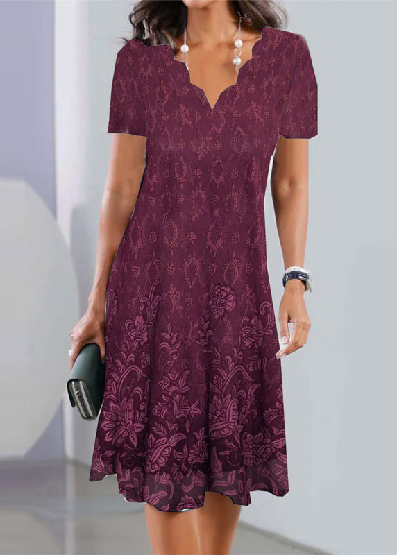 Vrouwen Mid-Jurk met V-hals en Kanten Details 0