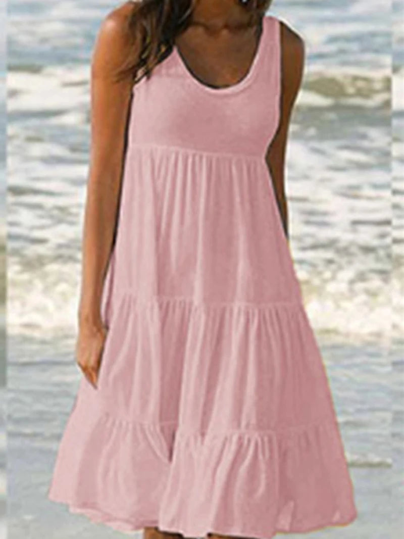 Vrouwen Midi Jurk Mouwloos Met Split 12