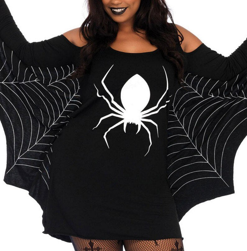 Vrouwen Mini Kostuum Gothic Spider Halloween 1