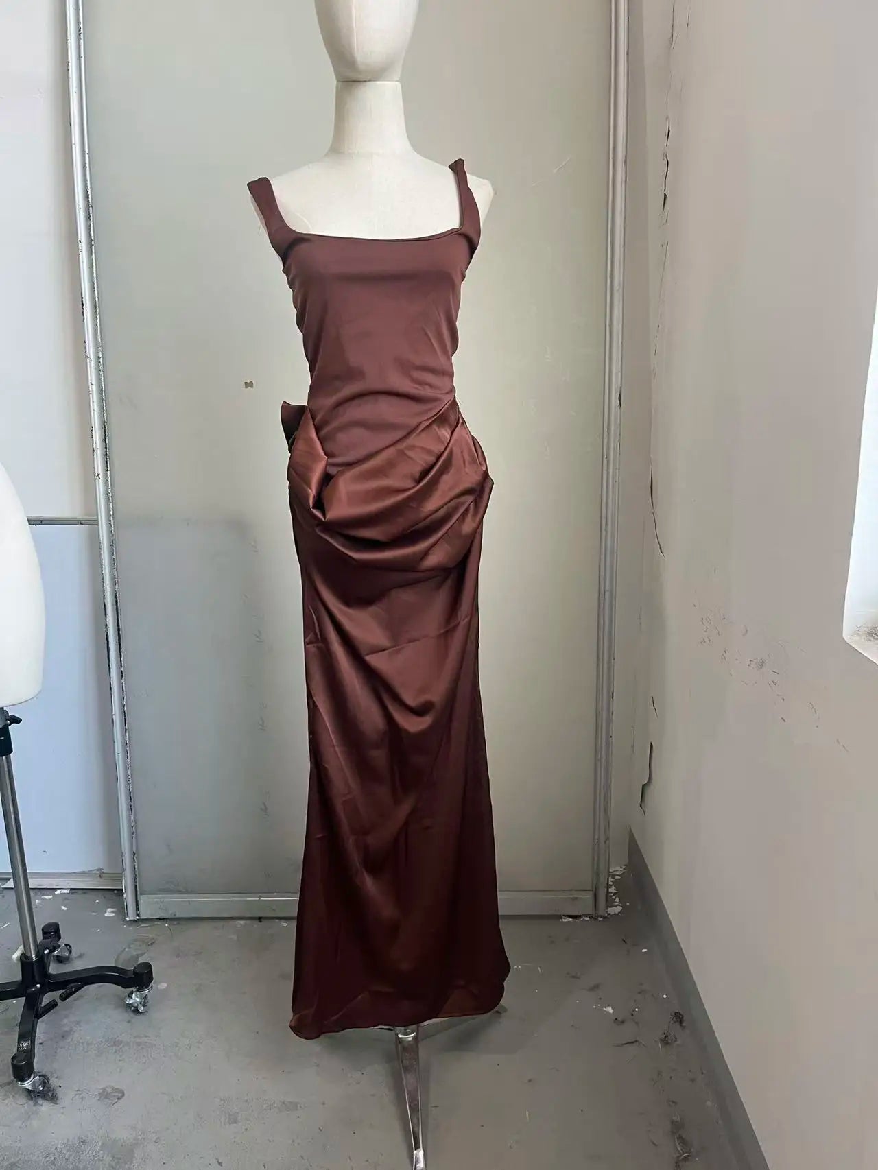 Vrouwen Strapless Geplooide Jurk Met Hoge Taille 13