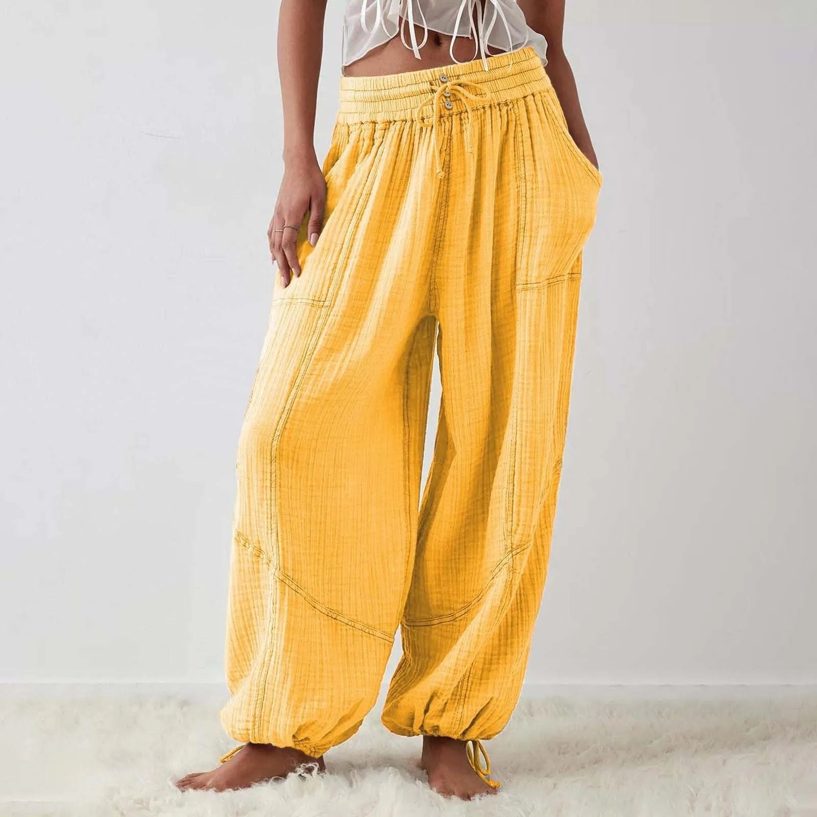 Vrouwen Wijd Been Broek Casual Polyester Spandex Katoen 6