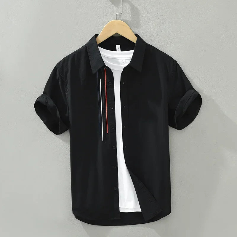 Heren Overhemd Ademend Stijlvol Katoen 1