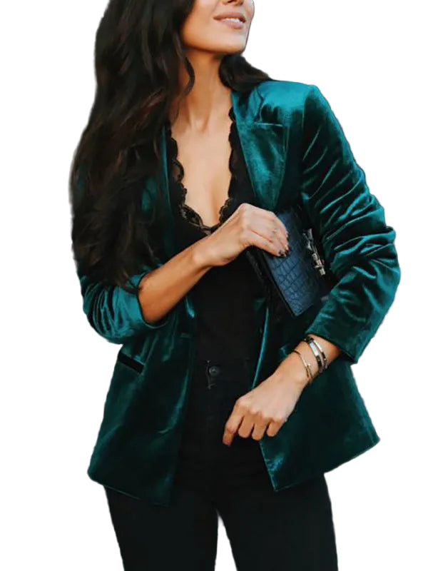 Zwarte Blazer Dames Retro Met Knoopsluiting 0