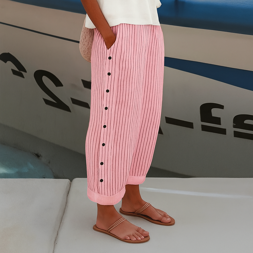 Zwarte Dames Broek Met Elastische Band En Zijzakken - Casual Rechte Pasvorm 3