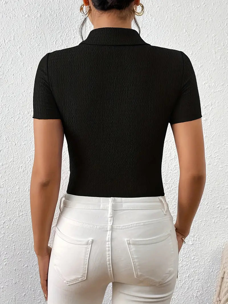 Dames Blouse Korte Mouwen Casual Lichte Stof-2