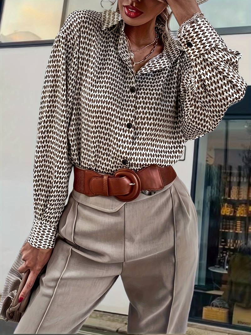 Dames Blouse Lange Mouwen Vintage Hoogwaardige Stof-4