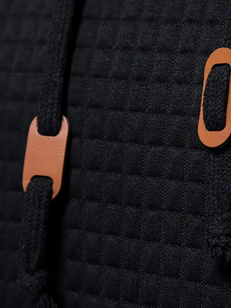 Heren Hoodie Wafelpatroon Zachte Katoenmix Casual Comfort-3