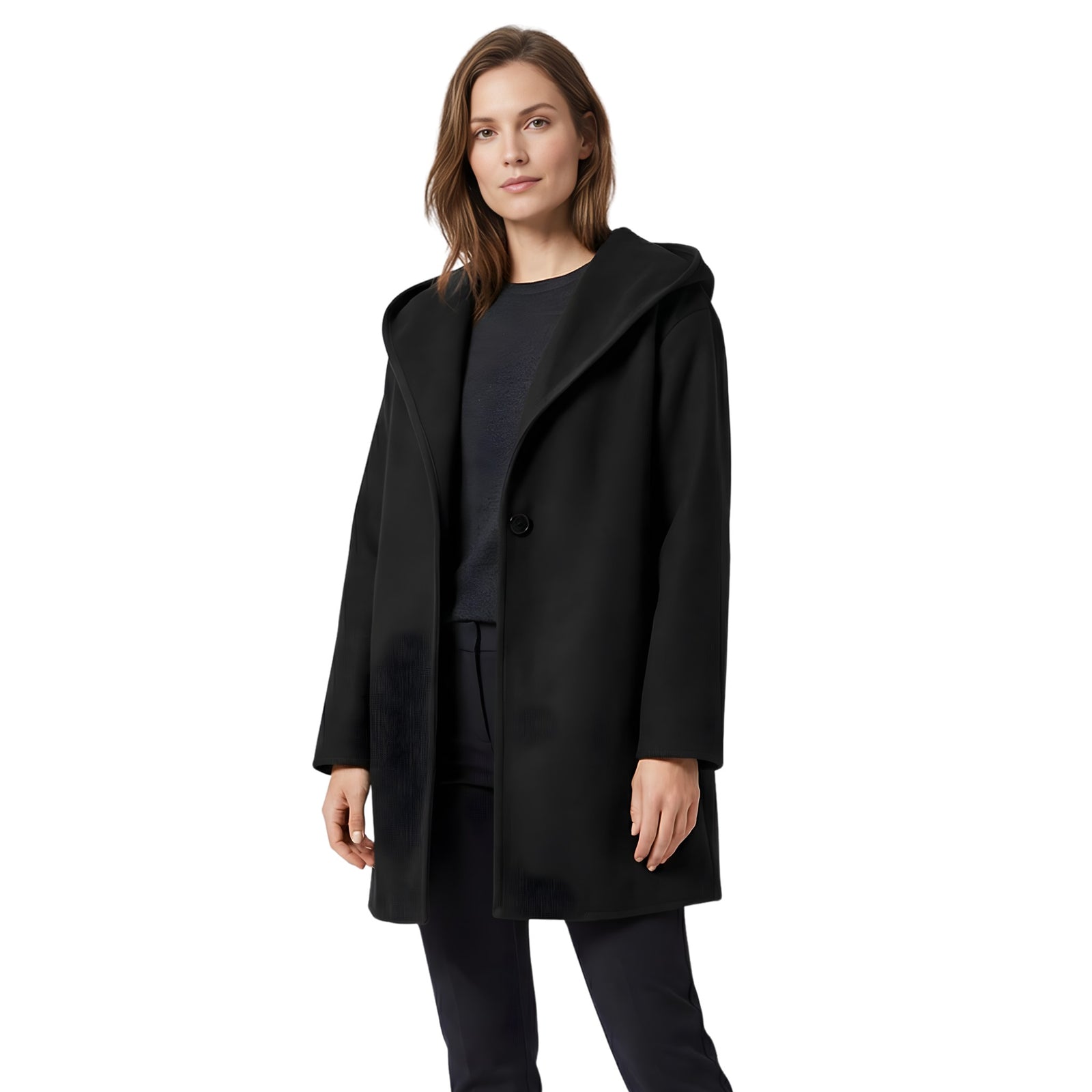 Dames Jas Winter Winddicht Met Sjaalkraag