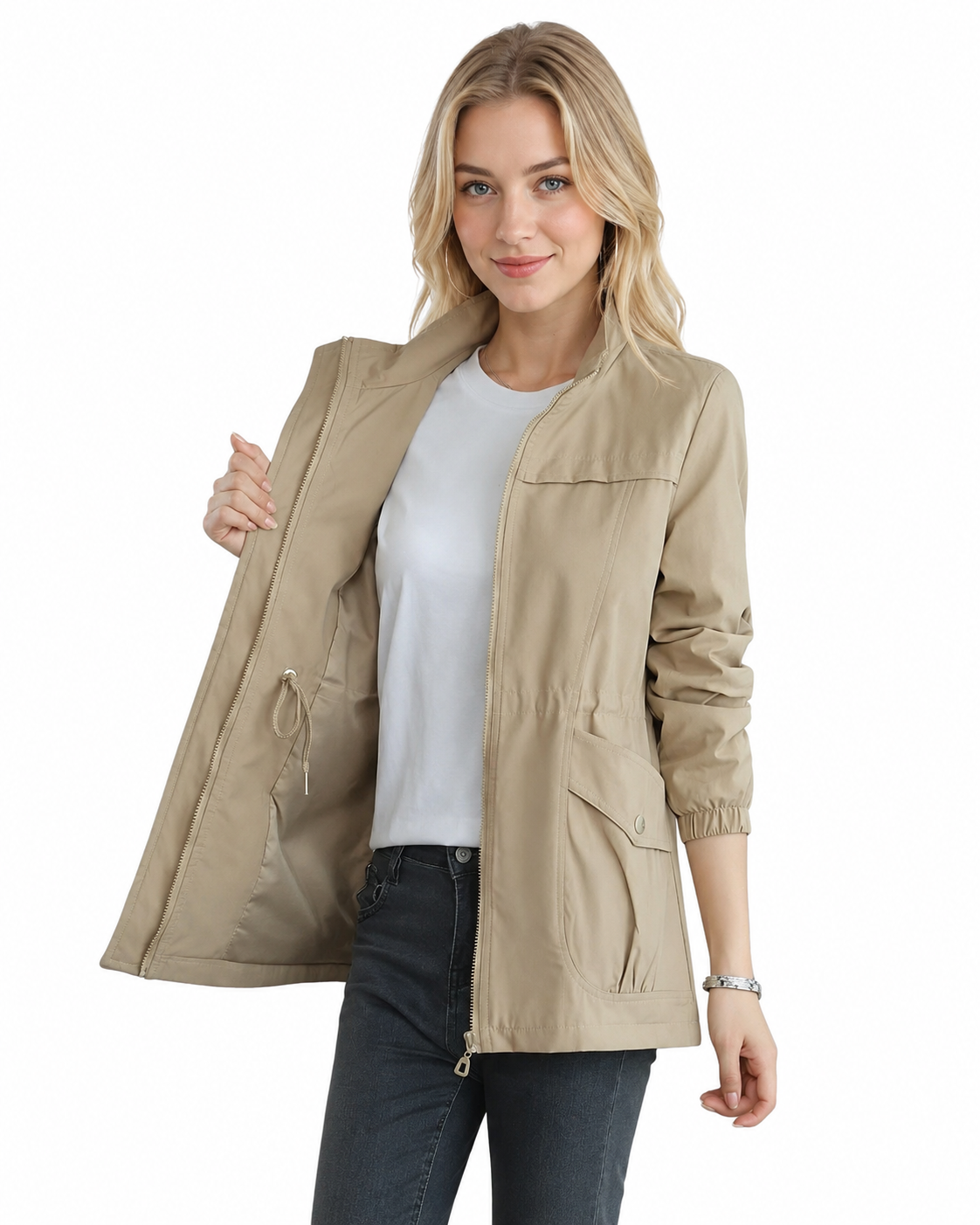 Dames Korte Zomerjacke Met Praktische Zijzakken Lichtgewicht Ademend Stijlvol