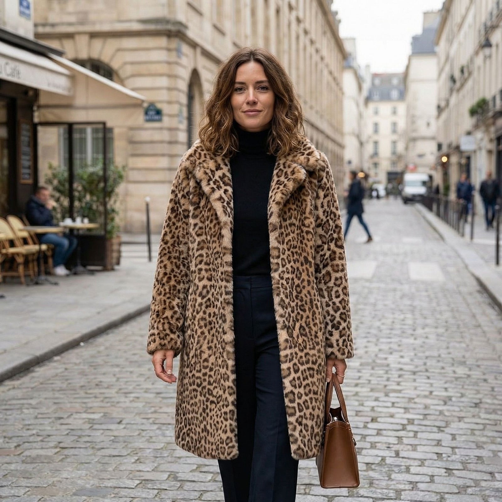 Dames Luxe Leopard Coat Chique Stijl