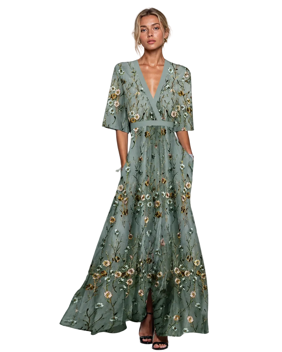 Dames Maxi Jurk Bloemenpatroon Zomer Vloeiend