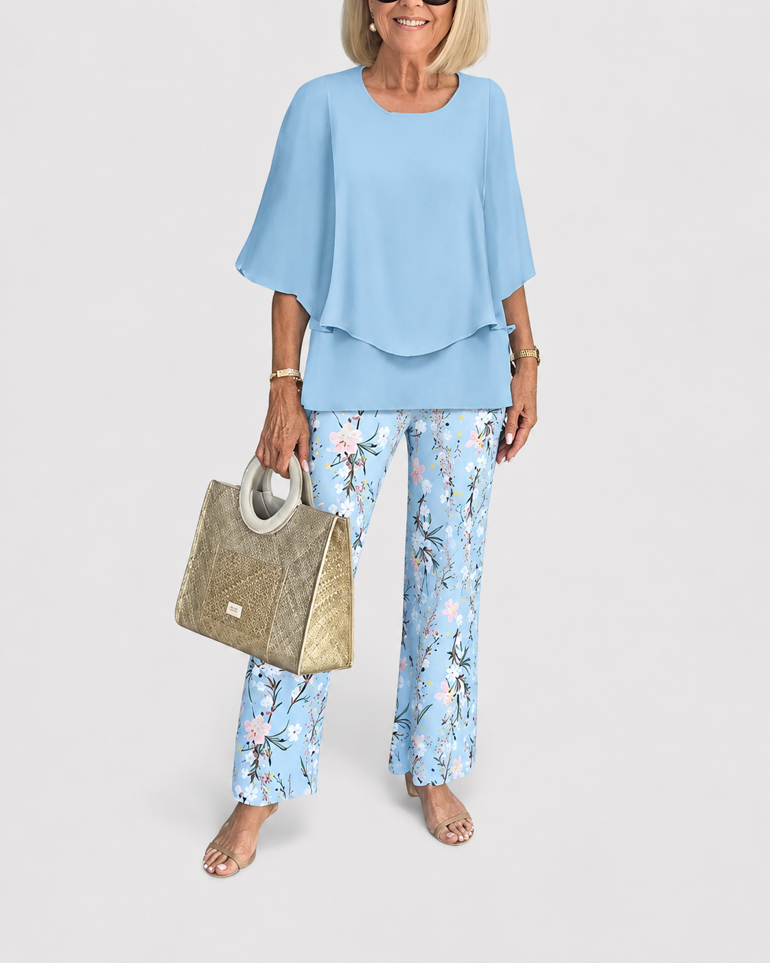 Dames Tweedelige Set Casual Chic Met Ronde Hals En Halve Mouwen