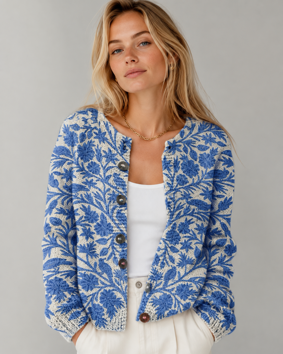 Dames Vest Met Bloemenprint Stijlvol
