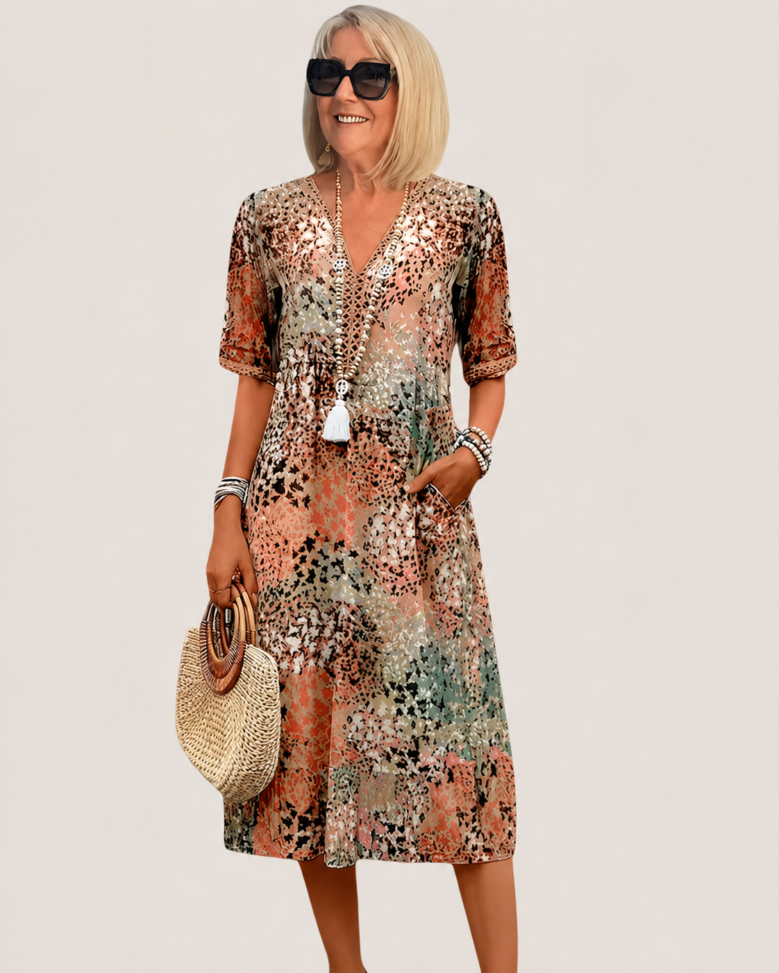 Damesjurk in bohemian stijl voor de zomer, casual en licht design