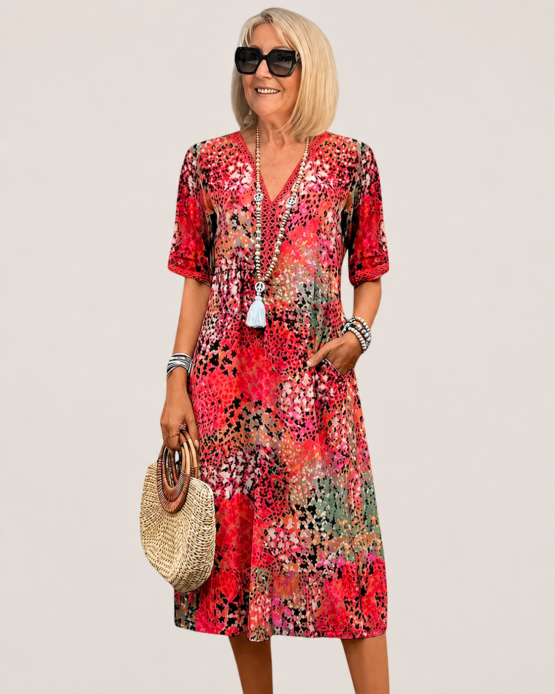 Damesjurk in bohemian stijl voor de zomer, casual en licht design