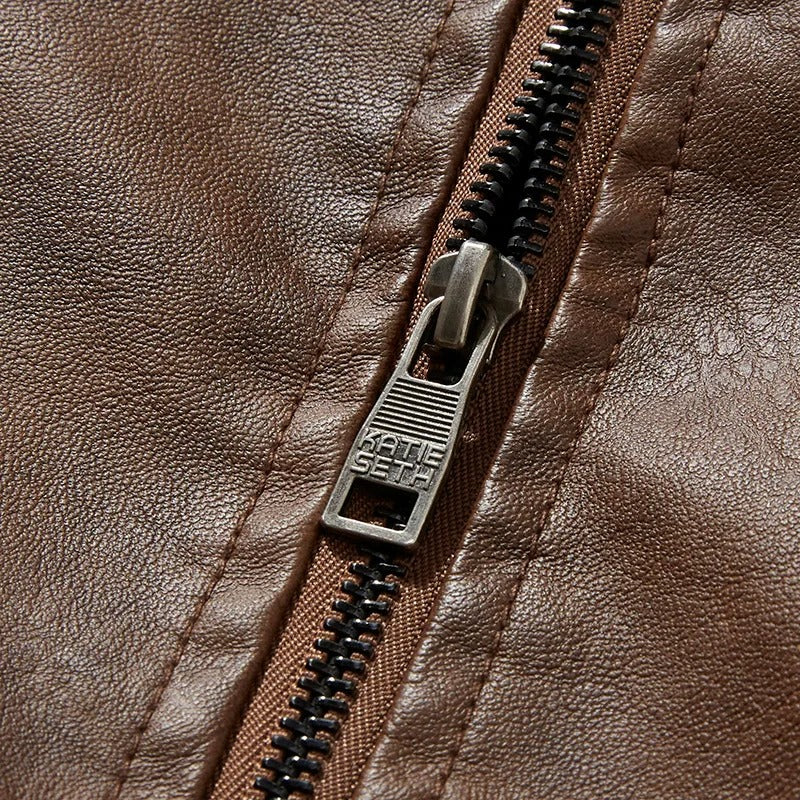 Leder stijl Casual warm bikerjack winterjas voor heren