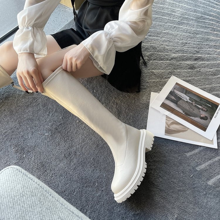 Lange Leren Stijl Dameslaarzen