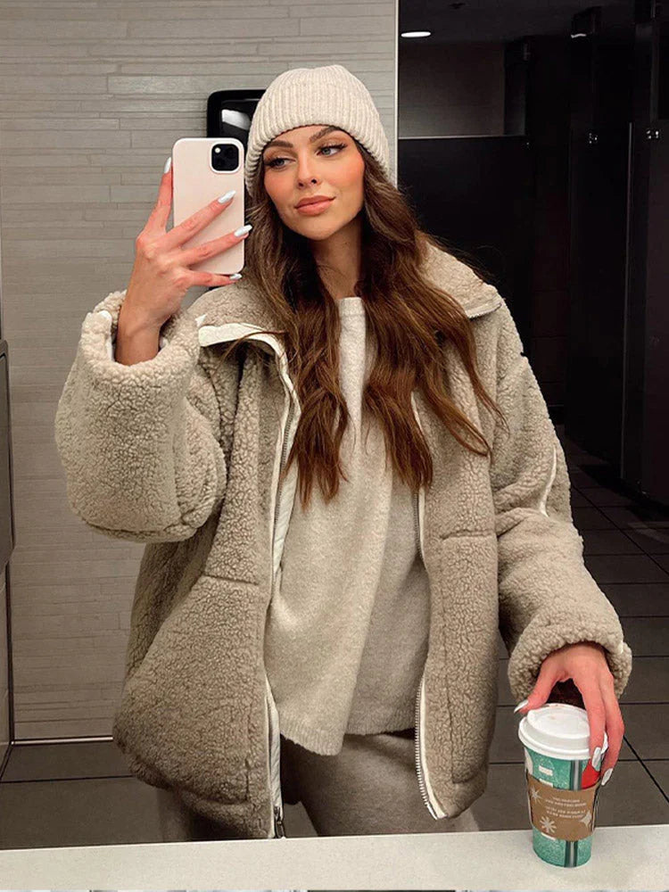 Dames Jas Winter Losse Pasvorm Zacht Ademend Materiaal-4