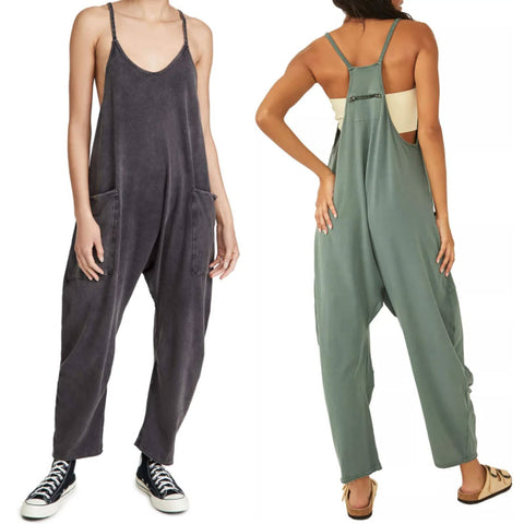 Variant image for Dames Jumpsuit Zwart Casual Rekbaar Katoen-1