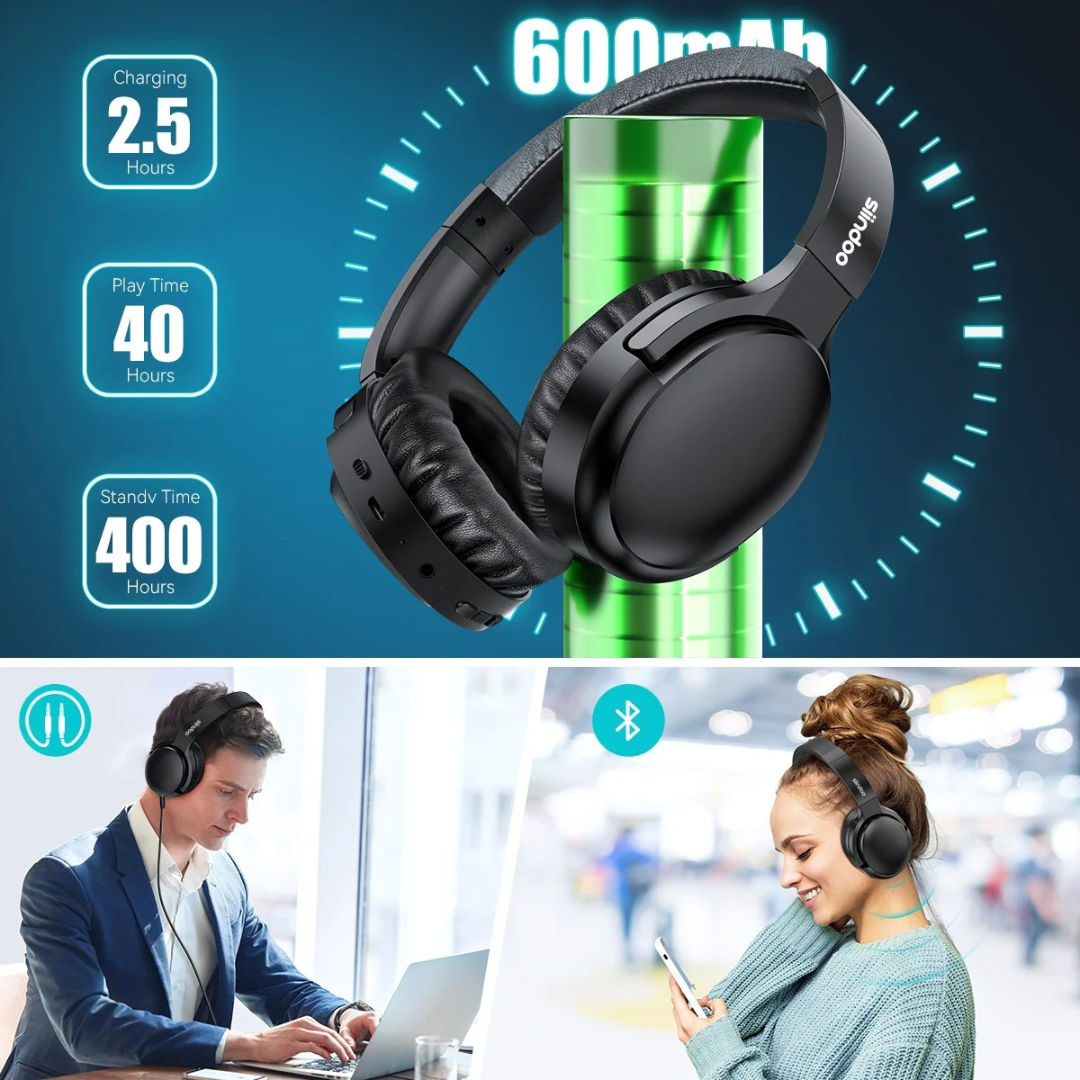 Deep Bass BT 5.3 Hoofdtelefoon met active noice cancellation en microfoon