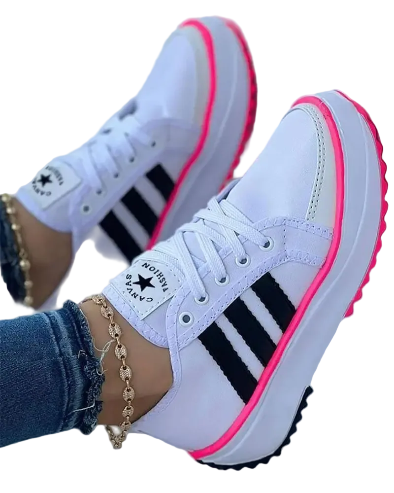 Zwarte Dames Sneakers Ademend Canvas Met Antislip Rubberen Zool 1