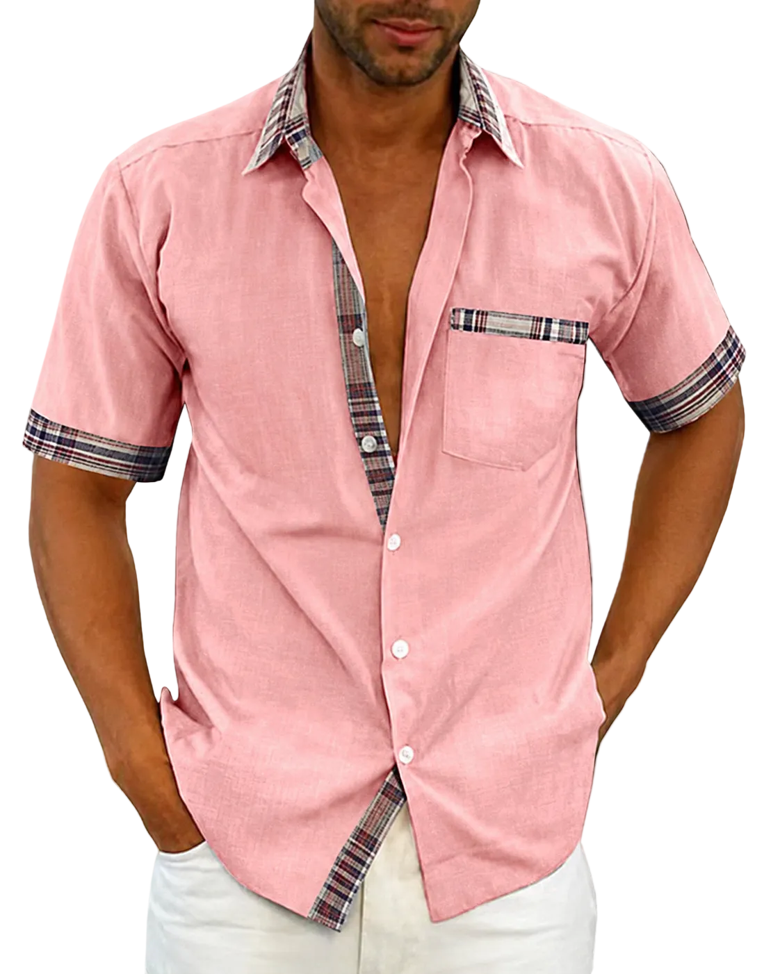 Heren Overhemd Korte Mouwen Casual Stijl