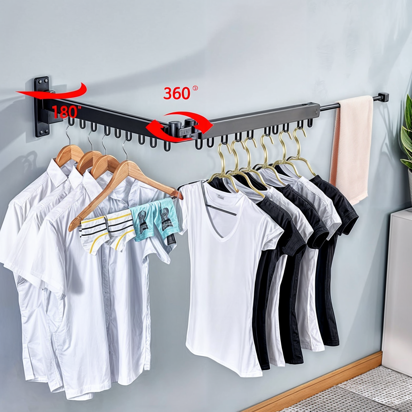 Intrekbaar droogrek voor kleding