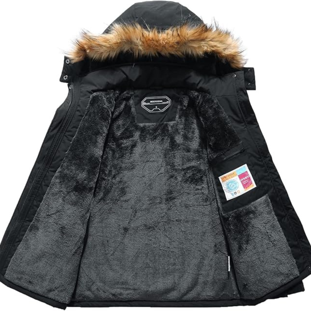 Warme winterjas voor heren met capuchon