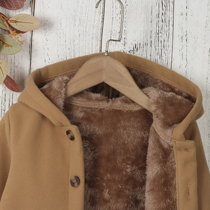 Verdikte fleecejas voor kinderen met capuchon