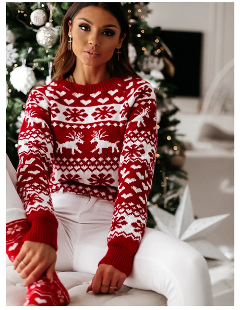 Gebreide dames kersttrui