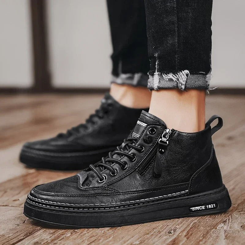 Hoge leren stijl enkellaarzen voor heren