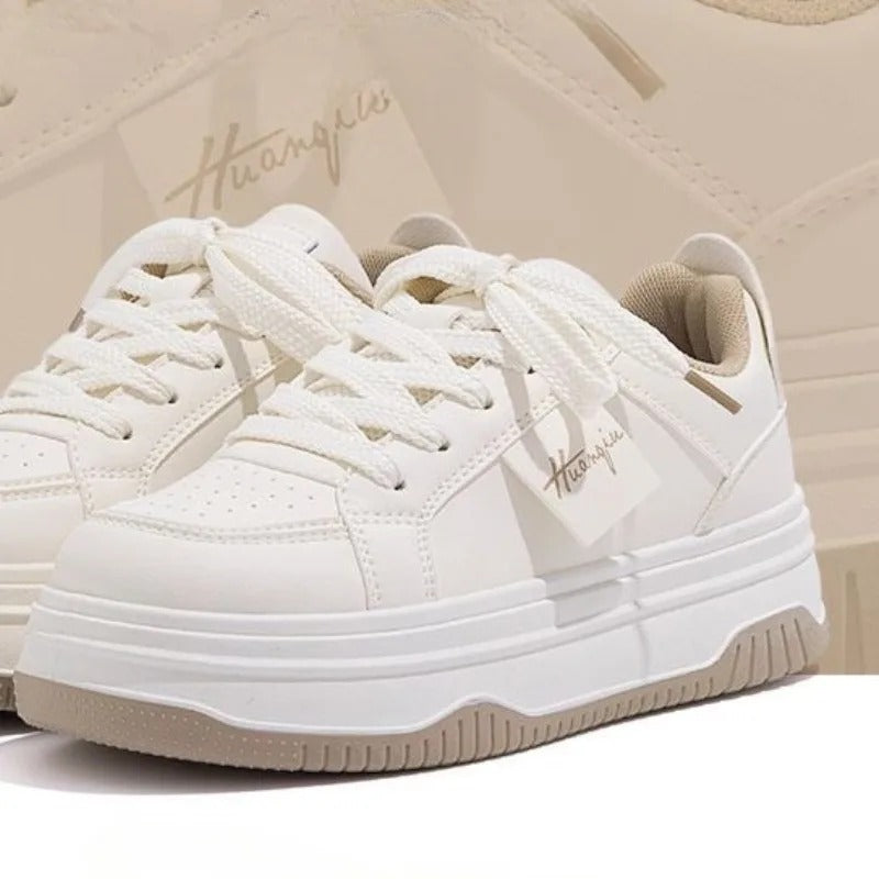 Witte dikke sneakers voor dames