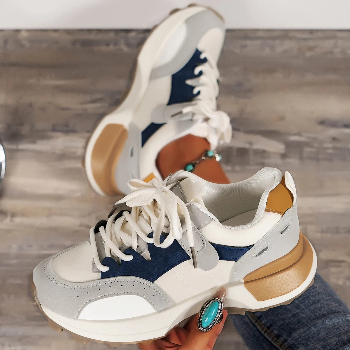 Damessneakers met dikke zolen