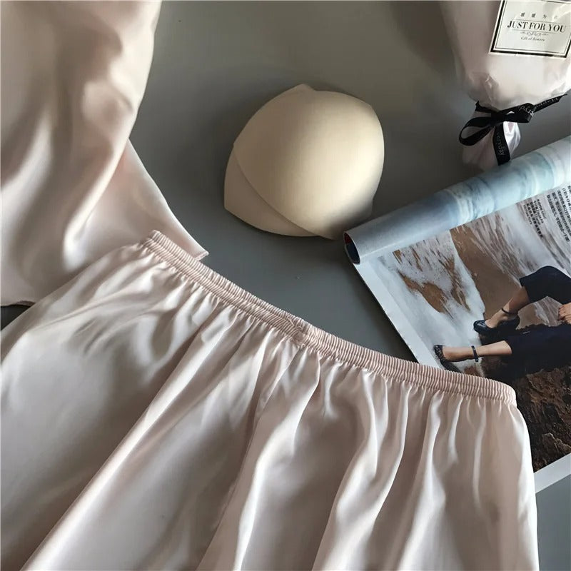 Nachtkledingset met V-hals voor dames