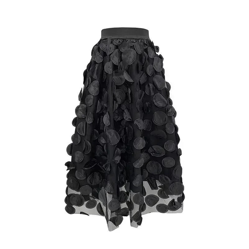 Vrouwen 3D Polka Dot Tule Mesh Rok