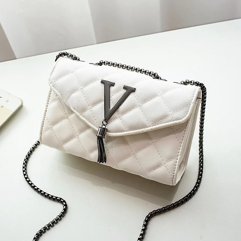 Luxe gewatteerde Crossbody handtas met kwastje