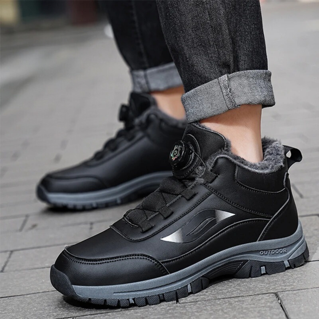 Waterdichte enkellaarzen met platte bodem van pluche