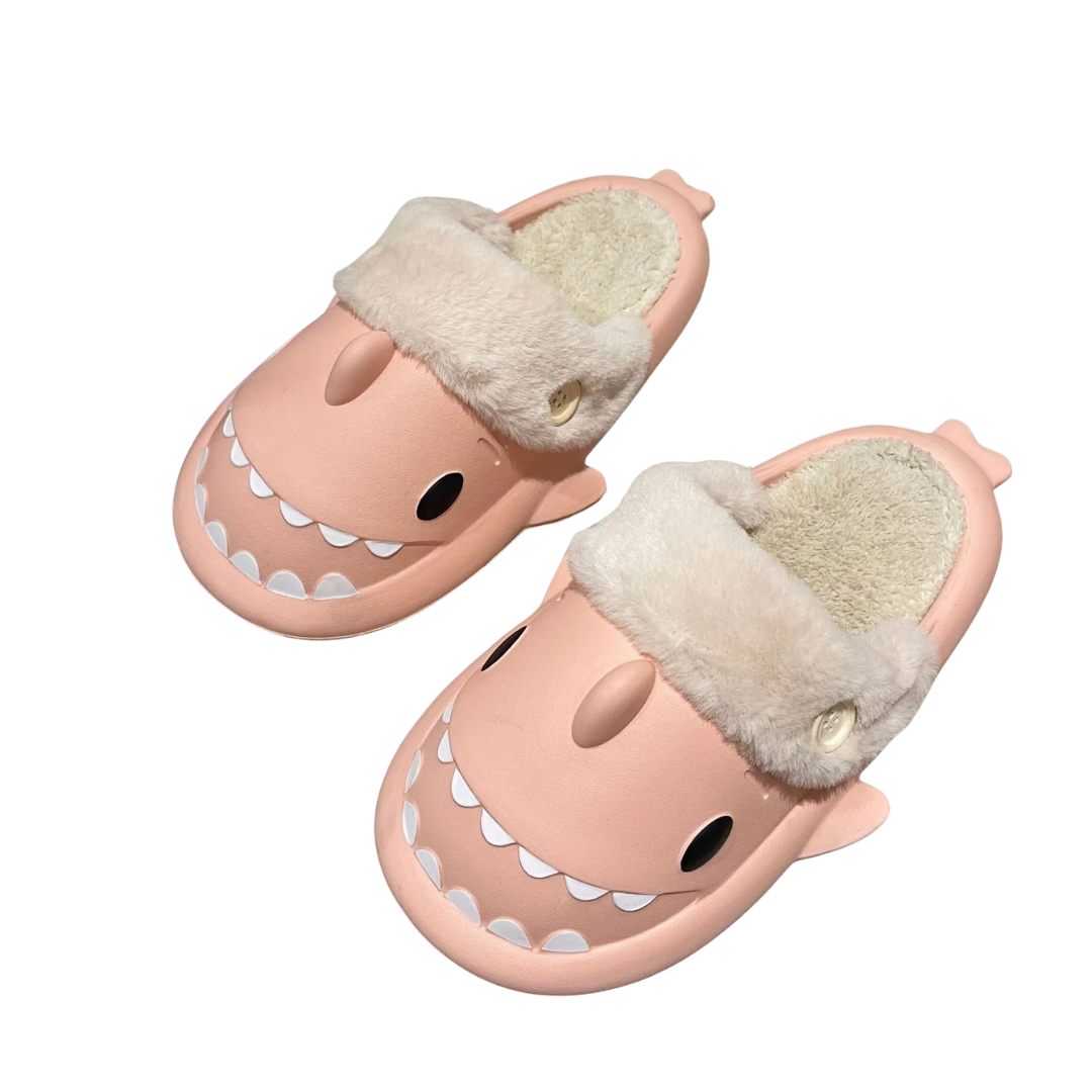 Vrouwen Shark Pluche Katoenen Pantoffels
