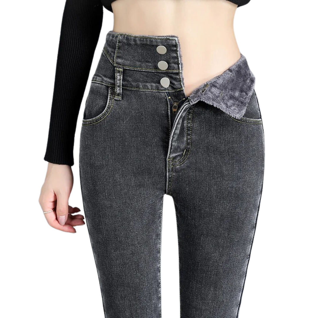 Thermische Hoge taille Skinny Jeans
