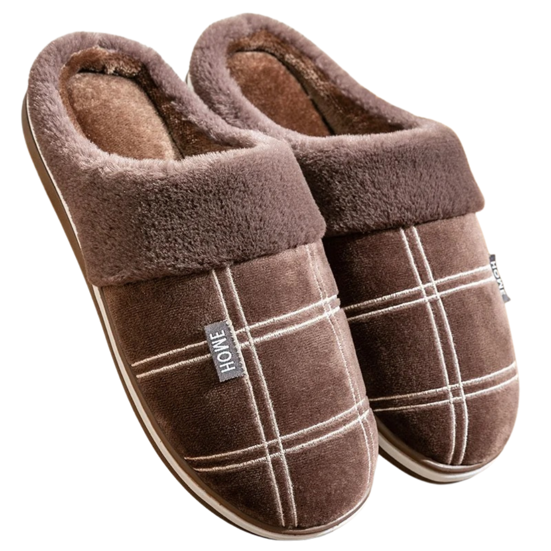 Flock Gestreepte Herenslippers voor Binnen