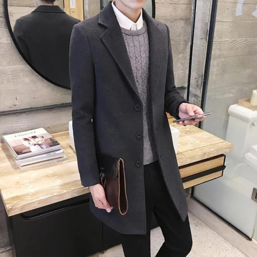 Slim Fit Winterjas Trenchcoat Voor Heren Business Style