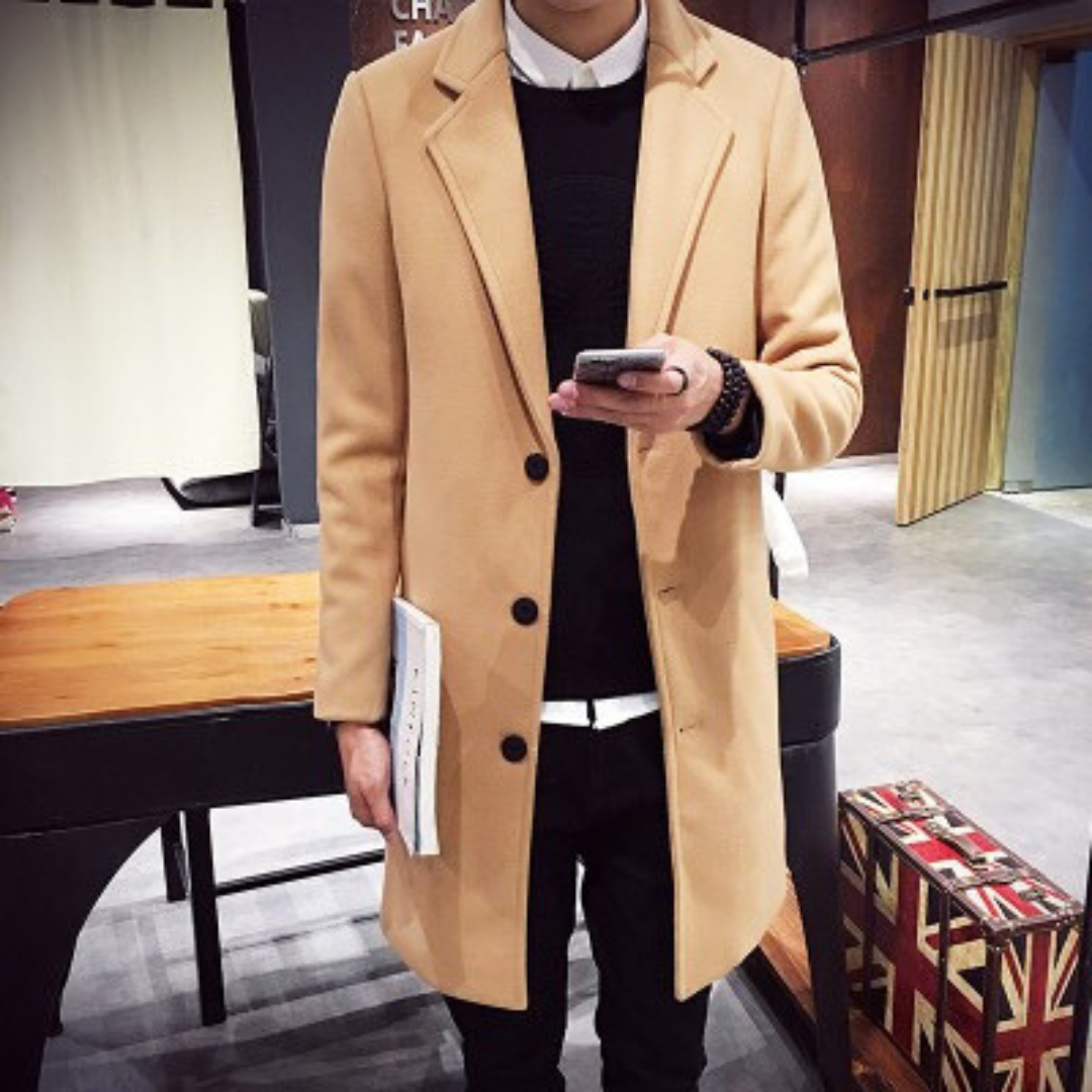 Slim Fit Winterjas Trenchcoat Voor Heren Business Style