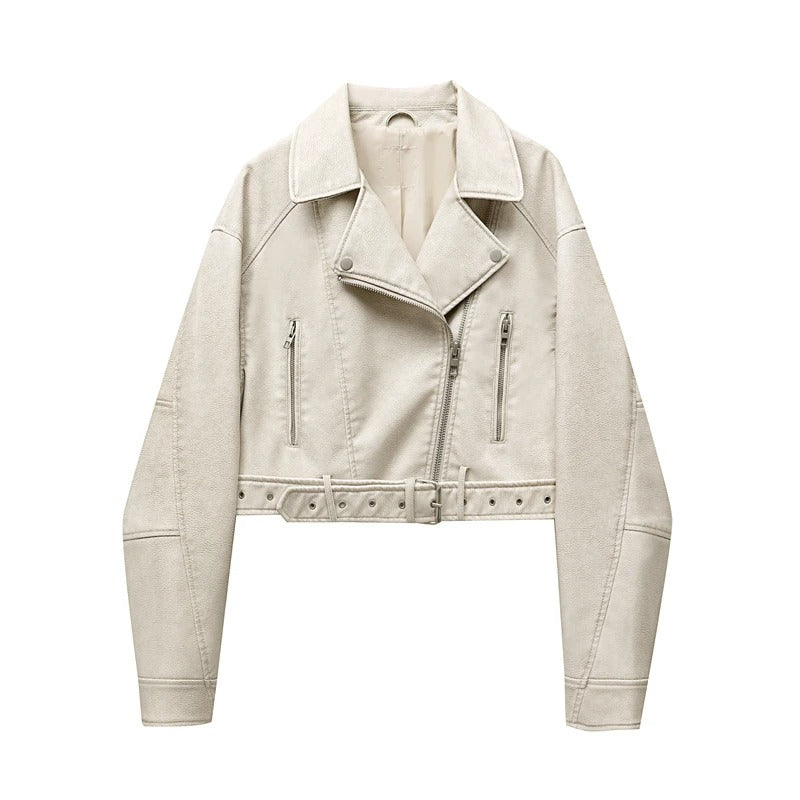 Vintage Leren Stijl Damesjack