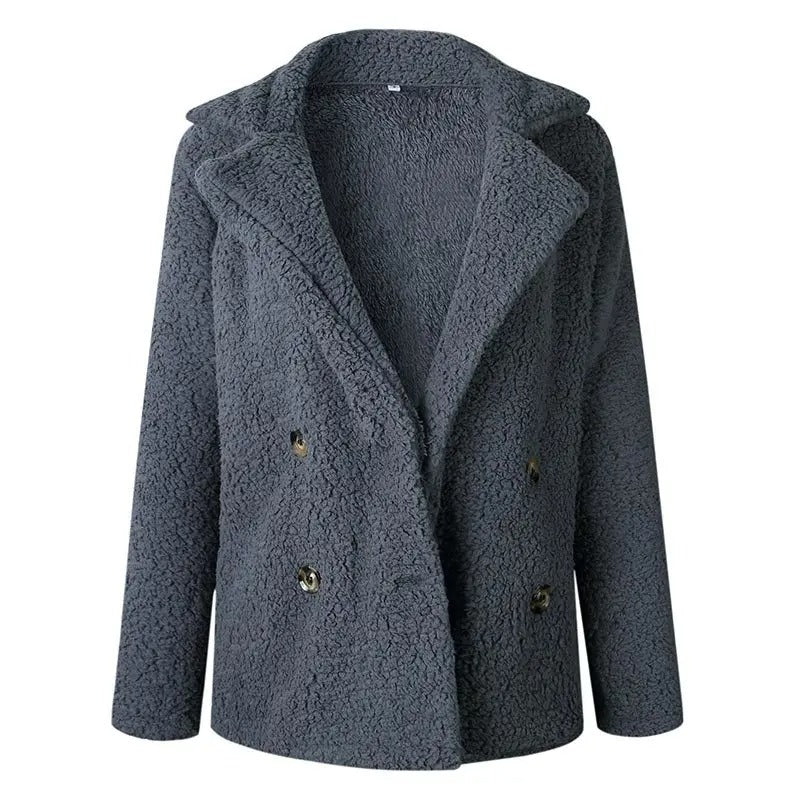 Teddy Coat met twee rijen knopen voor dames