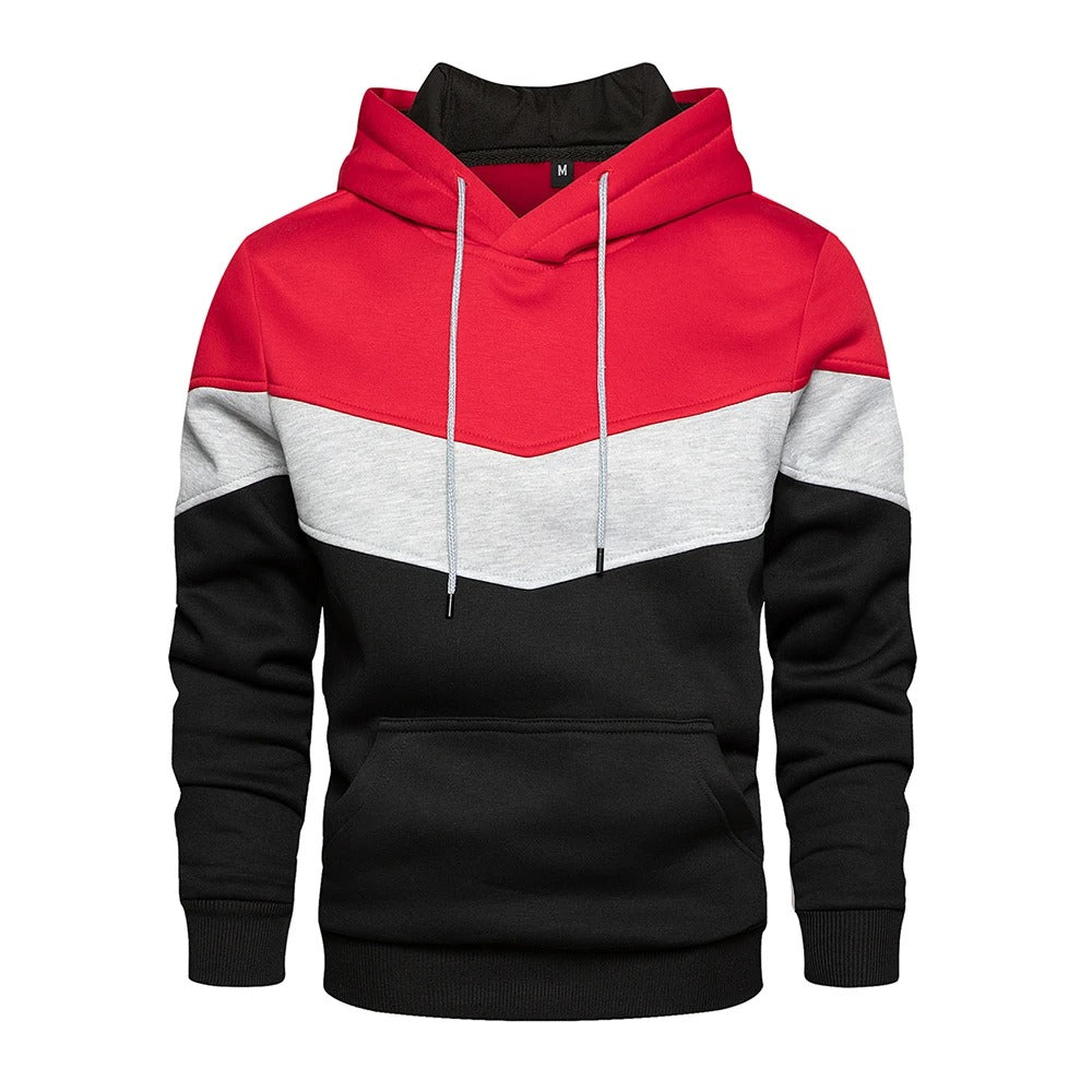 Heren Patchwork Fleece Hoodie
