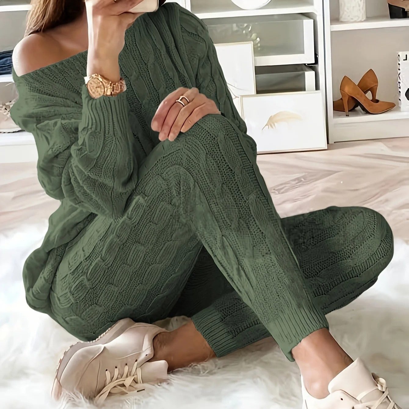 Gebreide trui & broek voor dames