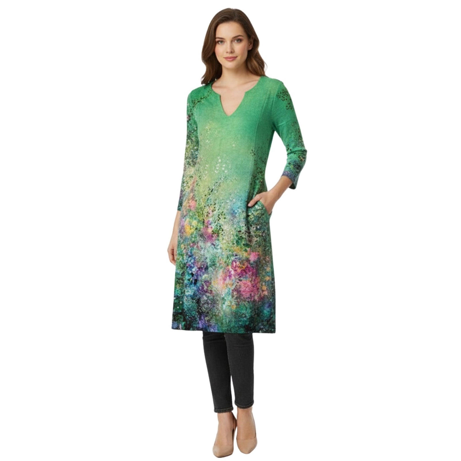 Vrouwen Midi-Jurk Bloemige Print Casual Stijl