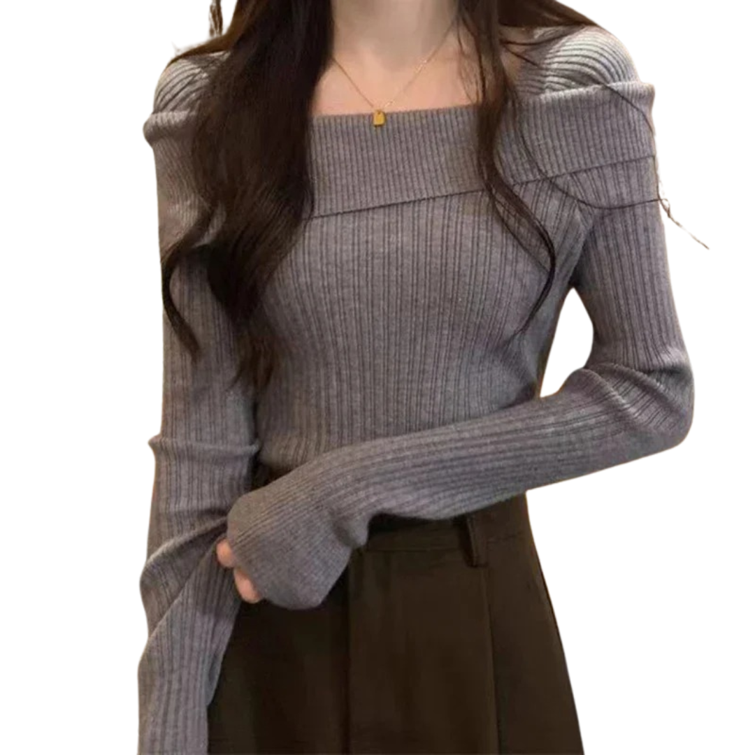 Dames off-shoulder gebreide trui