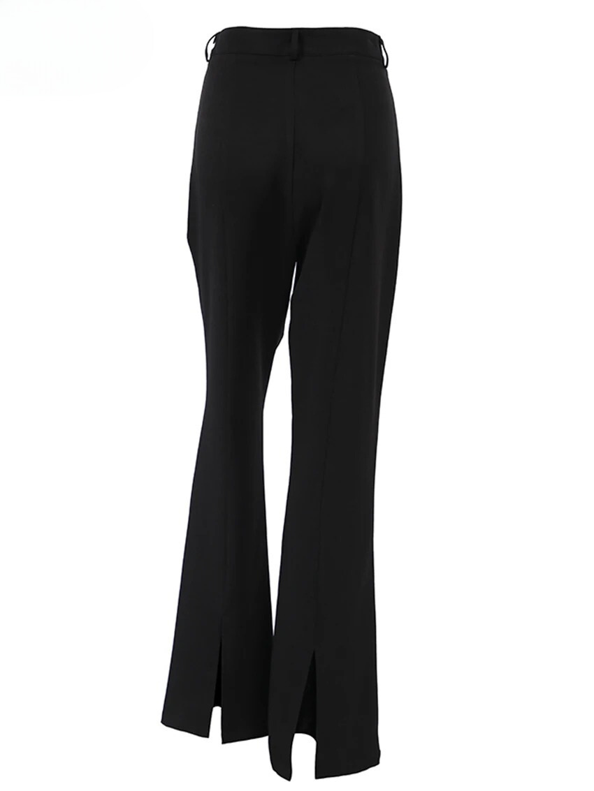 Hoge Taille Geplooide Flare Broek